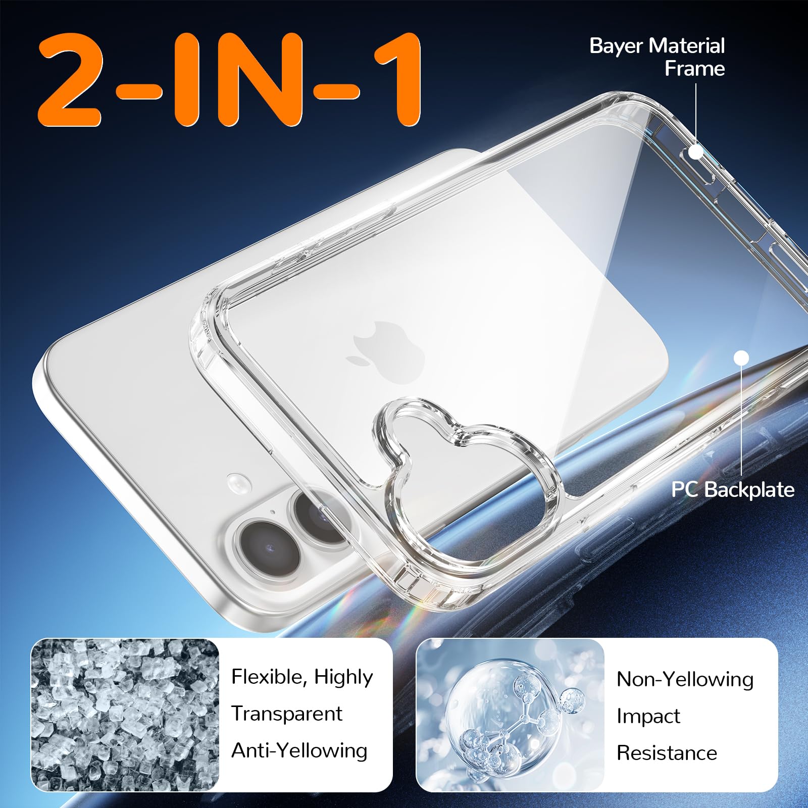 Clear Case for iPhone 15, Ultra Thin, Shockproof TPU Cover, Anti-Yellowing, Crystal Clear, Phone Case for Apple iPhone 15 - Clear — view 220