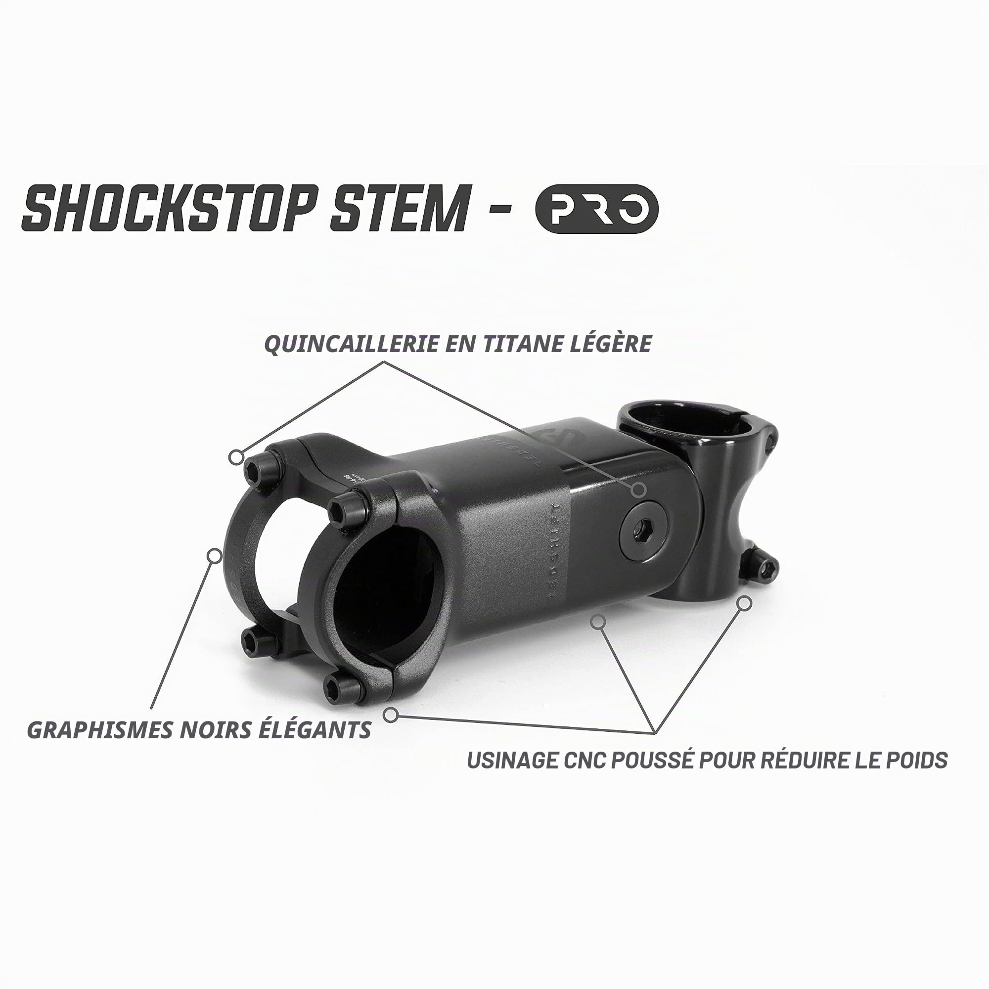 REDSHIFT ShockStop Pro Suspension Stem for Bicycles, Shock-Absorbing Bike Handlebar Stem for Road, Gravel, Hybrid, and E-Bikes