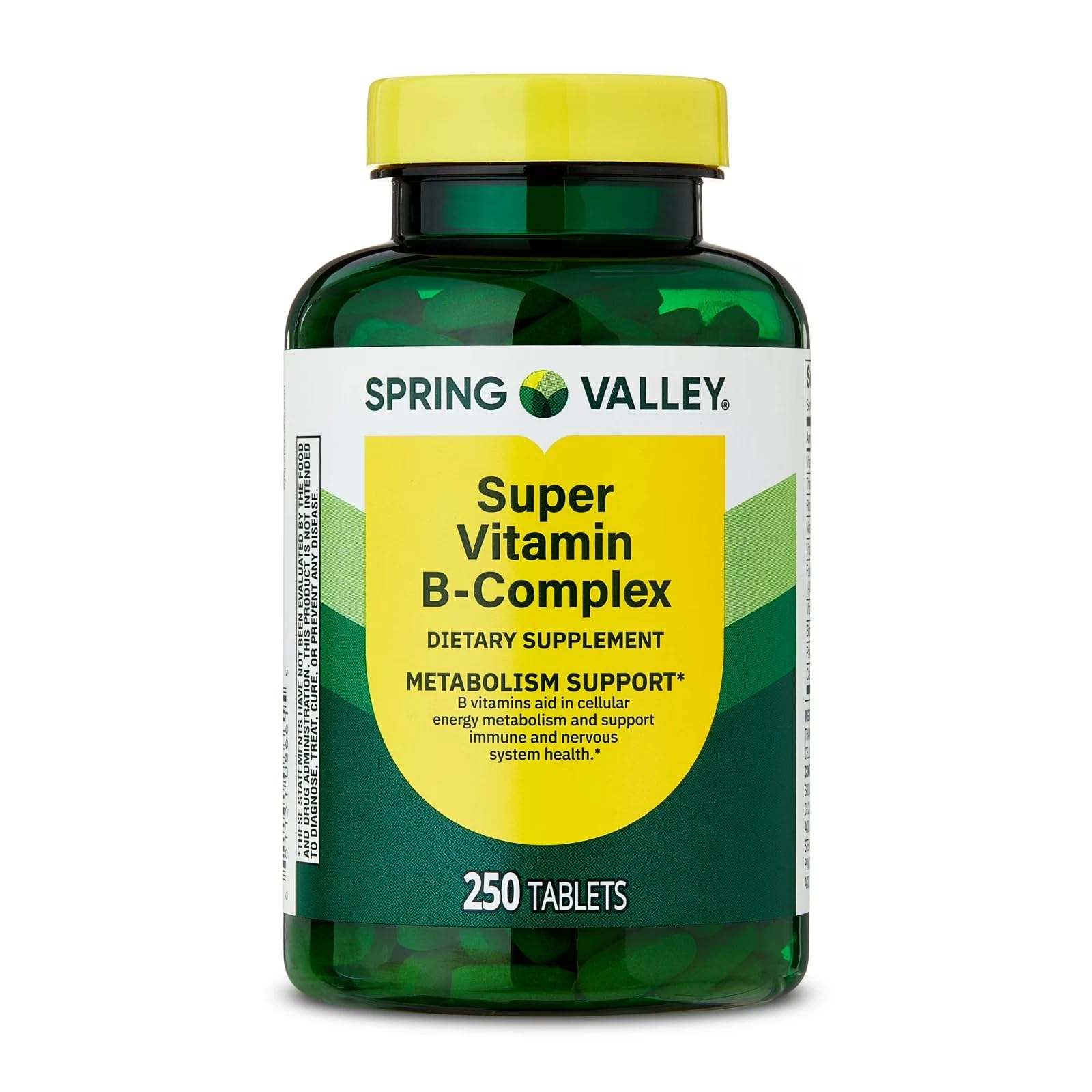 Spring Valley Super B-Complex 250 Tablets, Energy & Metabolism Support, Dietary Supplement, 250 Count