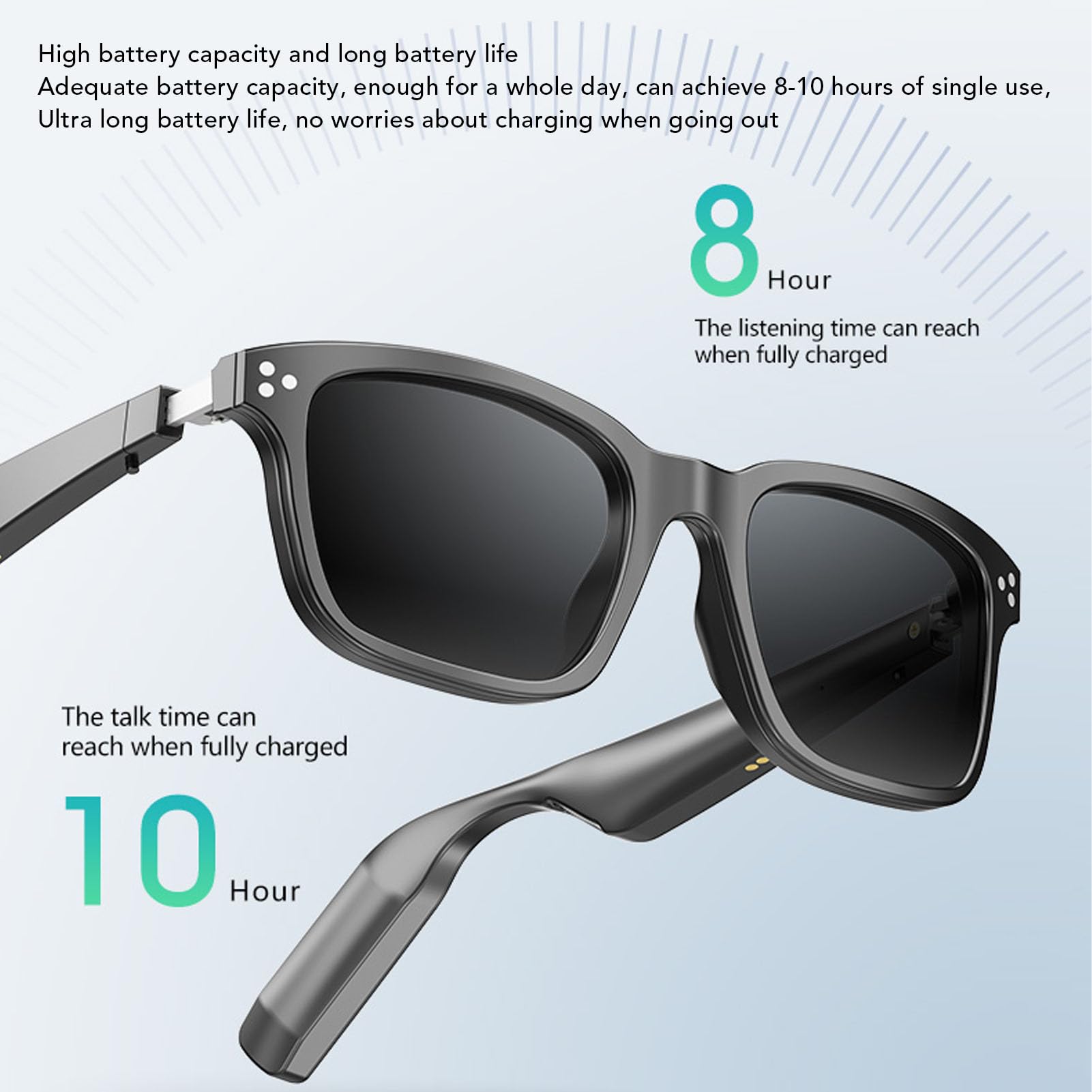 Asixxsix AI Translator Smart Glasses for Men Women, Support 144 Languages, Magnetic Charging Smart Touch Translation Multifunctional Bluetooth Audio Sunglasses for Music Calling