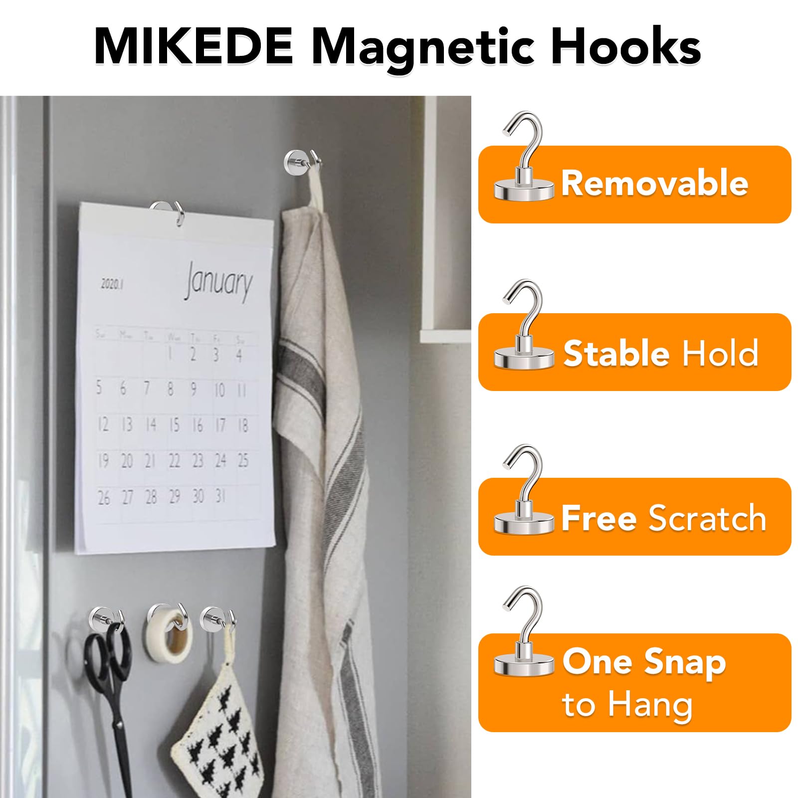 Heavy Duty Magnetic Hooks - 120LB Pulling Force -3
