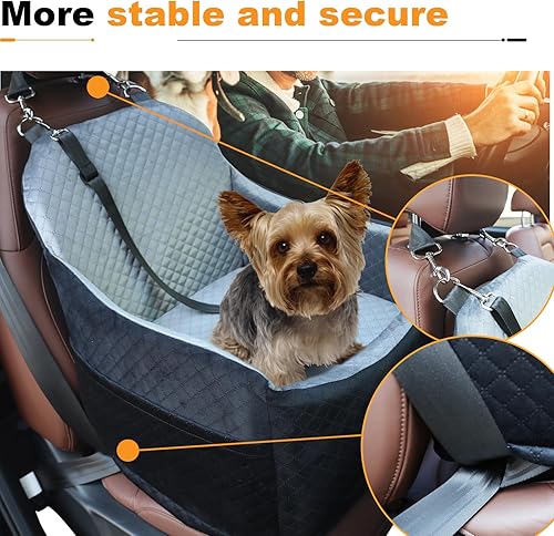 Miniatura 4 de Asiento elevador de automóvil para perros, altura interior de 6 pulgadas, asiento elevado para mascotas para perros pequeños de hasta 30 libras,
