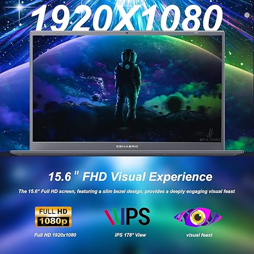 Miniatura 3 de ZENAERO Laptop de 15.6" 16GB RAM 1TB NVMe SSD, 12 Intel Alder Lake-N100 (4C4T, hasta 3.4GHz) Pantalla FHD IPS (1080P)Función Completa Tipo-CGigabit