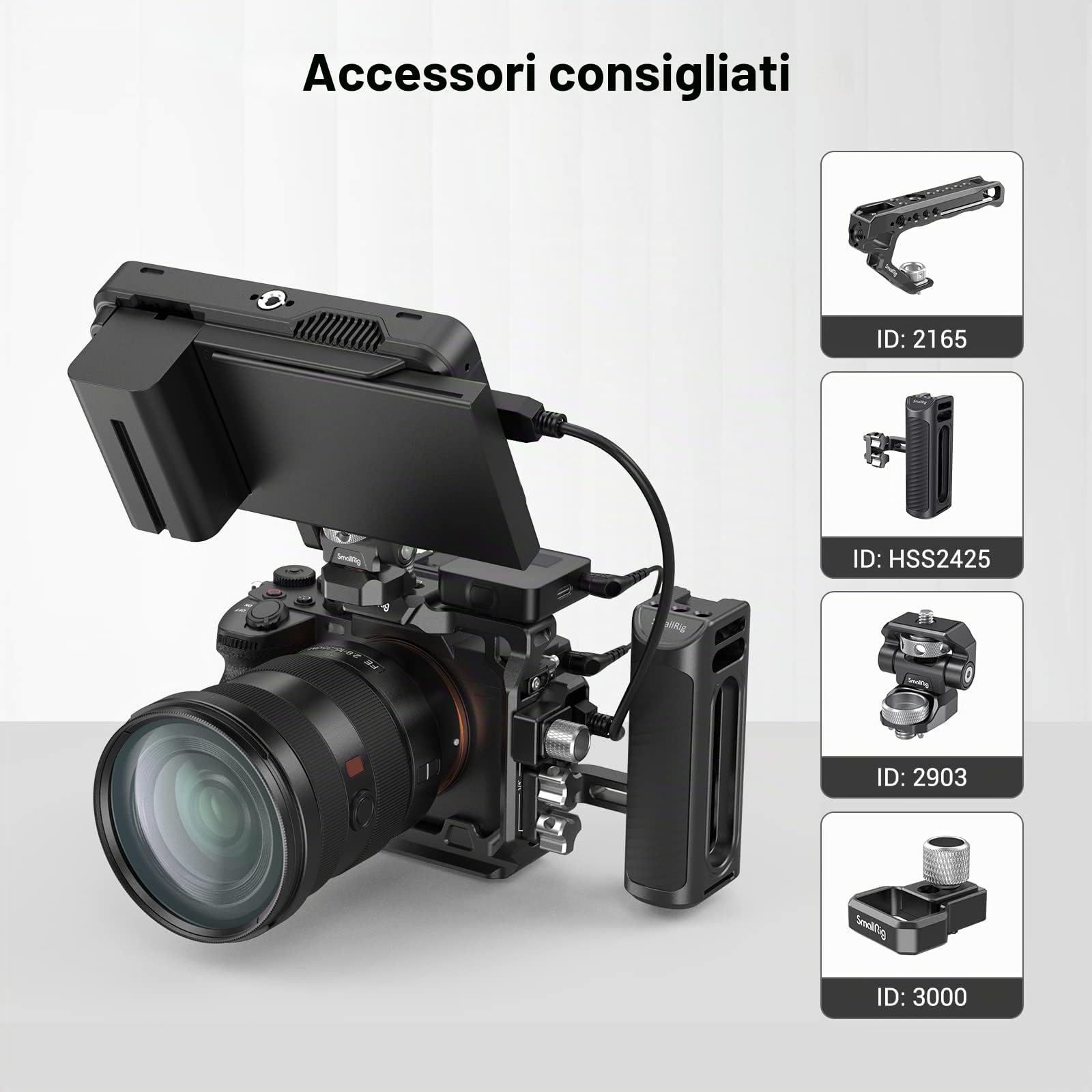 SMALLRIG Mezza Gabbia per Sony A7 IV A7S III A1 A7R IV A7R V- 3639