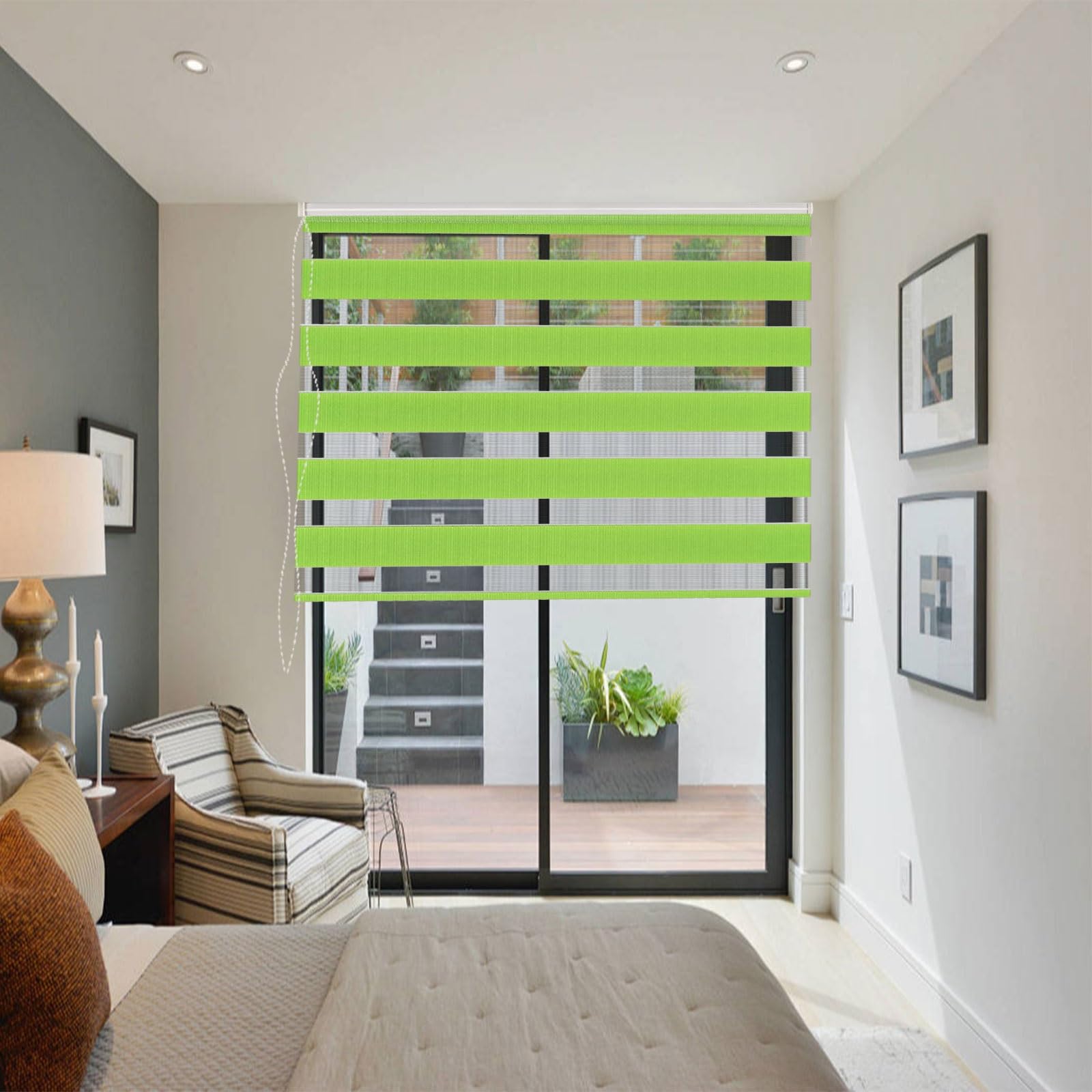 Blackout Roller Blinds 40 x 320 cm Thermal Insulated UV Protection Day and Night Roller Blinds with Install Accessories for Home Office Bedroom, Zielony