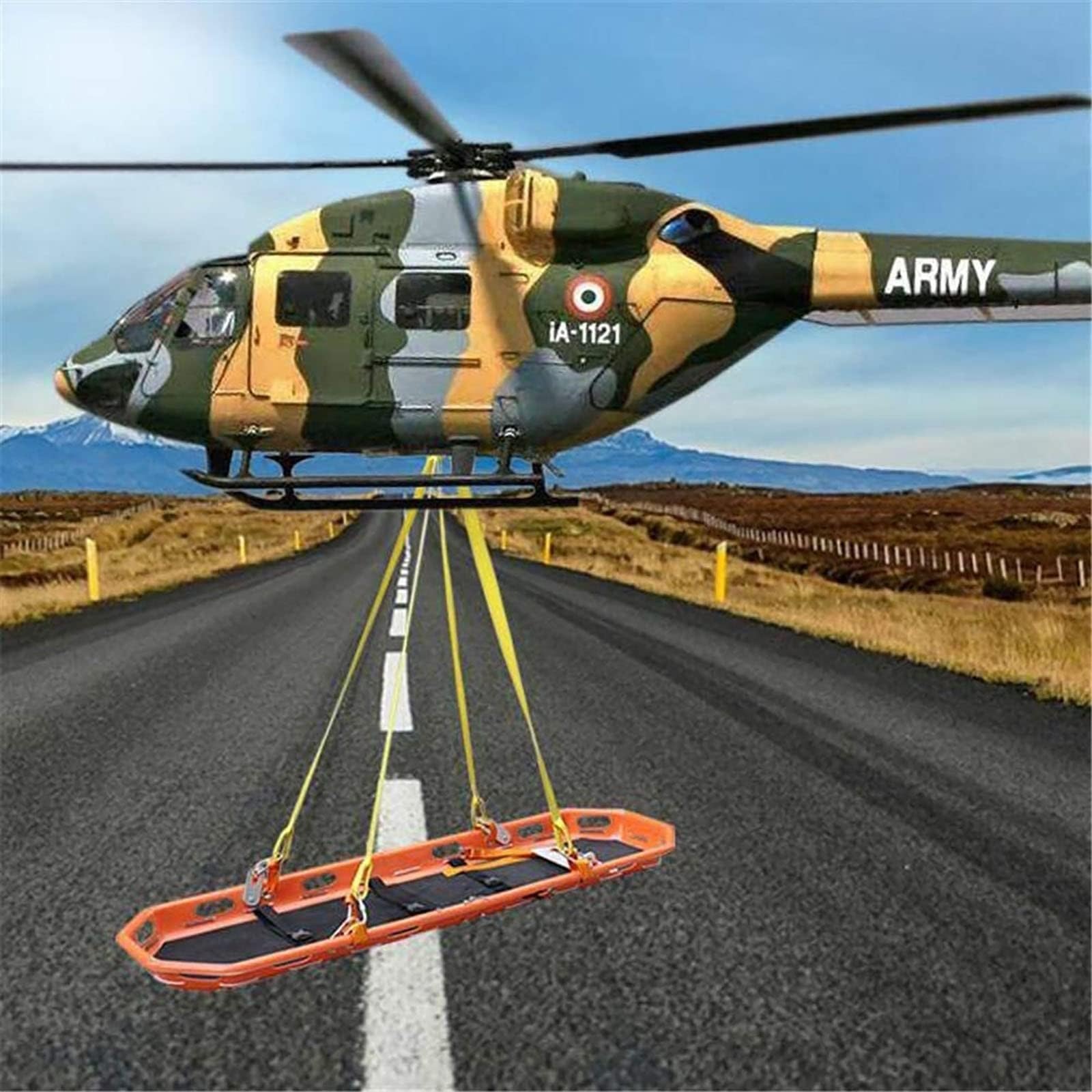 Camilla de rescate Tipo cesta, cesta de emergencia de Acero inoxidable, Camilla médica con arnés de elevación, Camilla de emergencia para ambulancia pesada y Heli, Orange