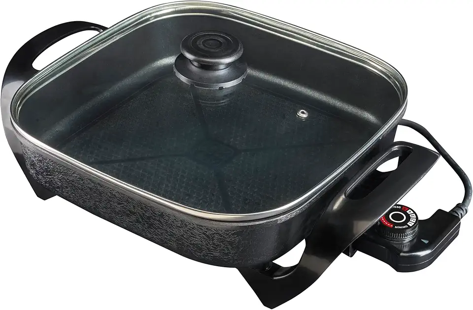 Agratto Panela eletrica Mangiare APEQ01l-01 preta quadrada 30cm 1500W 127V