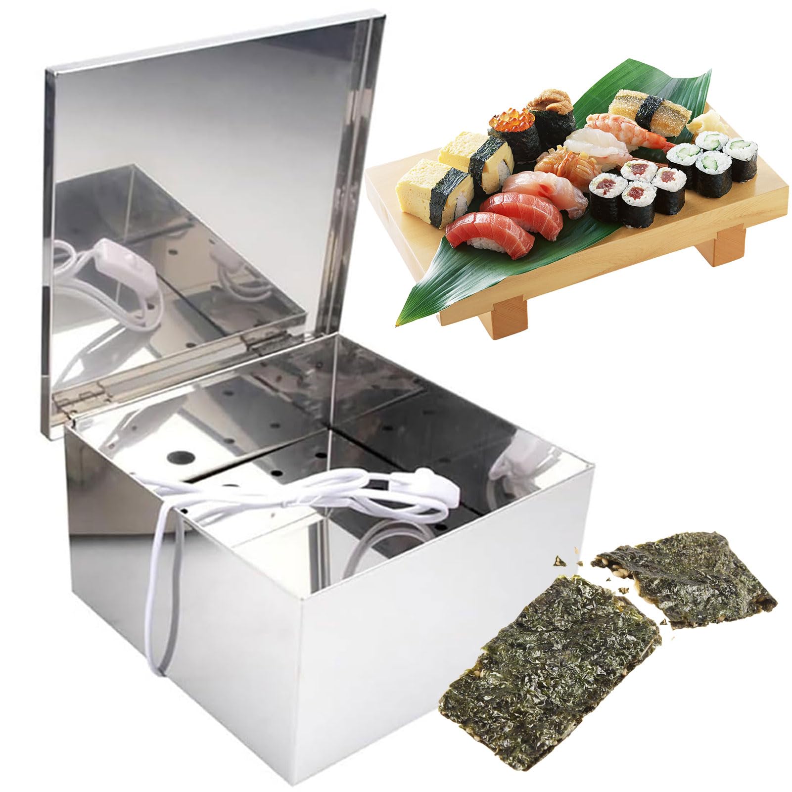 Suszarka do wodorostów, piekarnik ze stali nierdzewnej z żarówkami grzewczymi, sprawia, że wodorosty są chrupiące do gotowania w domu lub restauracji sushi