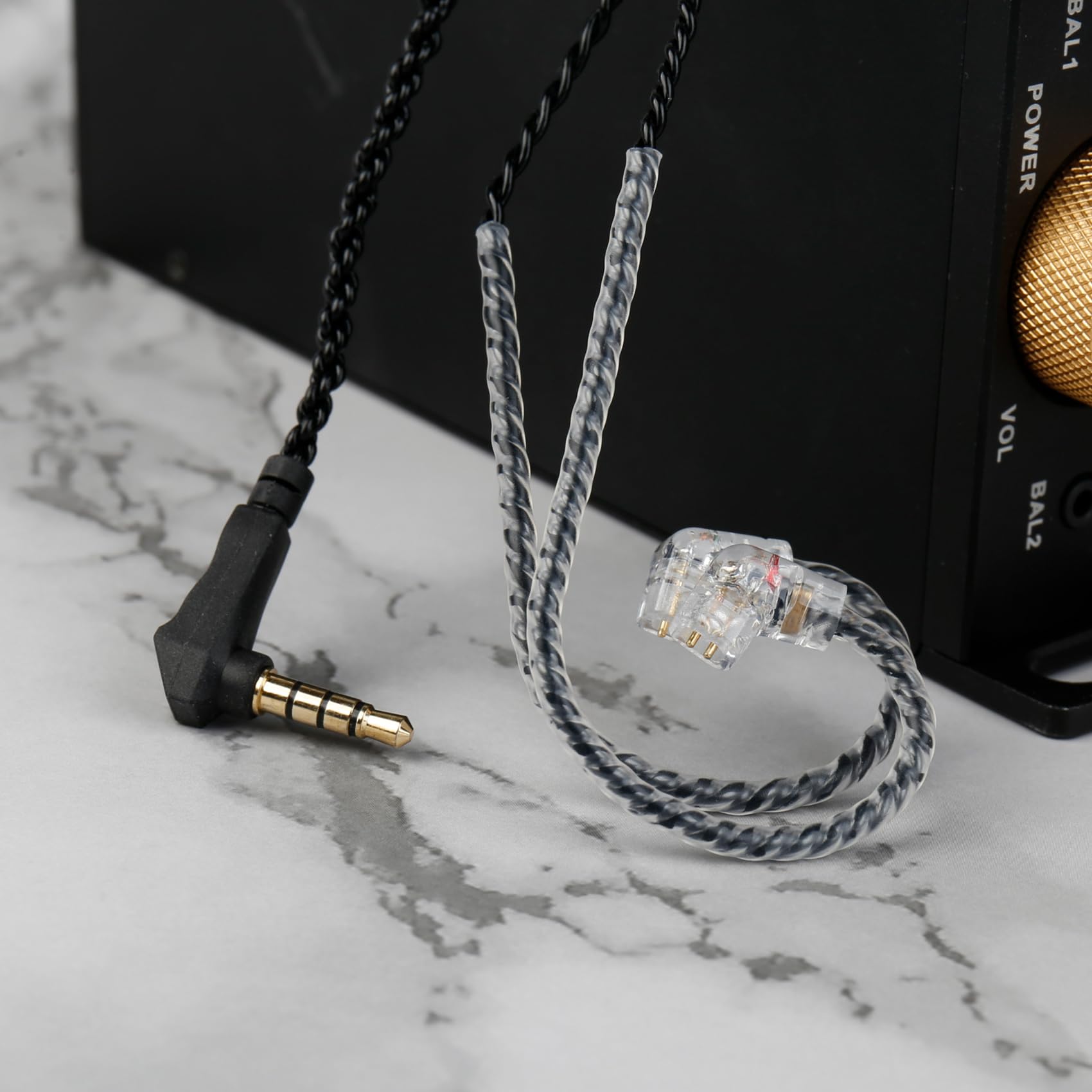 KZ ZS10 Pro - Cable IEM de 1,5 metros, CCZ C01 4N OFC mejorado para auriculares ZSN PRO X, Castor, EDX PRO, ZS12 PRO X, ZS10 PRO-X, ZAR, ZAS, CCA CRA (QDCpins-sin micrófono, negro, 1,5 m)