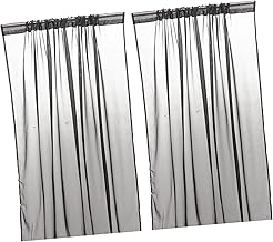 Luxshiny 2 Peças Painéis De Cortinas Cortinas Transparentes Ilhós Cortinas De Saia De Janela Com Haste De Bolso Cortinas De Janela De Varanda Persianas Para Saia De Casa Para Janela Tecido
