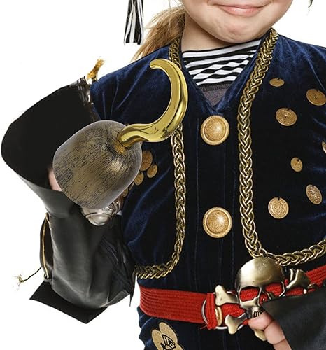 Miniatura 3 de NUOBESTY Pirata Capitán Oro Gancho Juguete Capitán Gancho Gancho Accesorio Halloween Cosplay Accesorios Pirata Disfraz Gancho Gancho de Papel Gancho