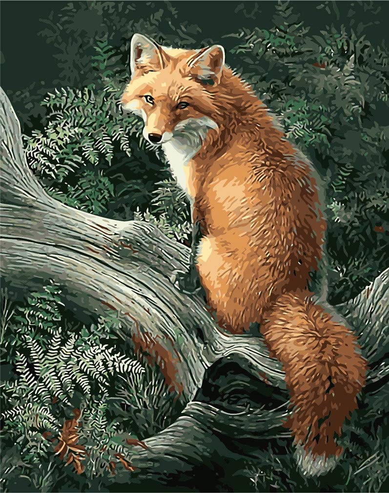 Auremi Kit Girafe Peinture Par Numéros Avec Cadre Bois–Animaux Peinture Par Numéros 20x30 Cm Pour Adulte Débutant–Idée Cadeau Originale Relaxante–Activité Manuelle Créative Et Décorative