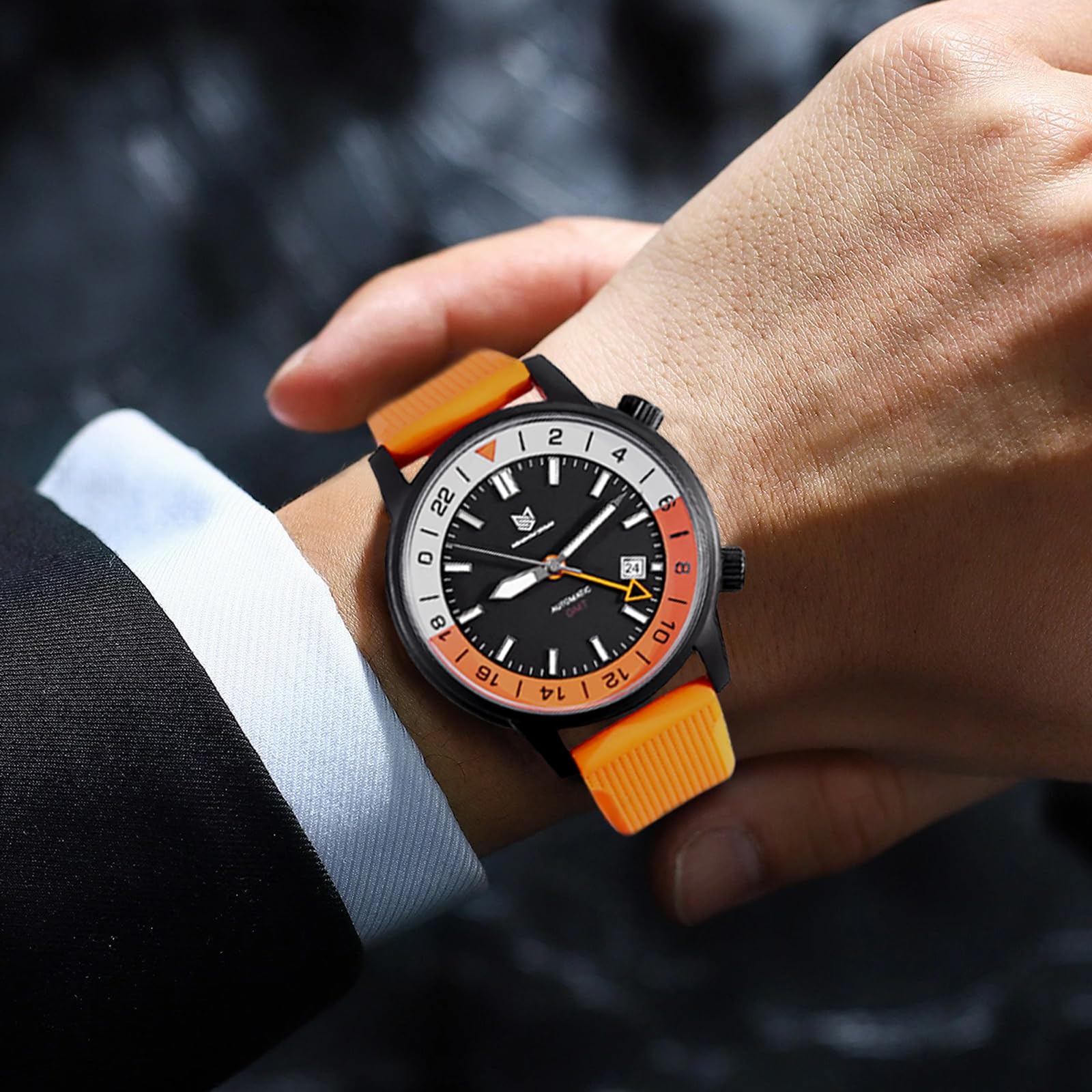 GMT Herrenuhr Automatikuhr GMT Dual-Zeitzone Armbanduhren Mechanische Uhren 42MM Edelstahl 100M Wasserdicht