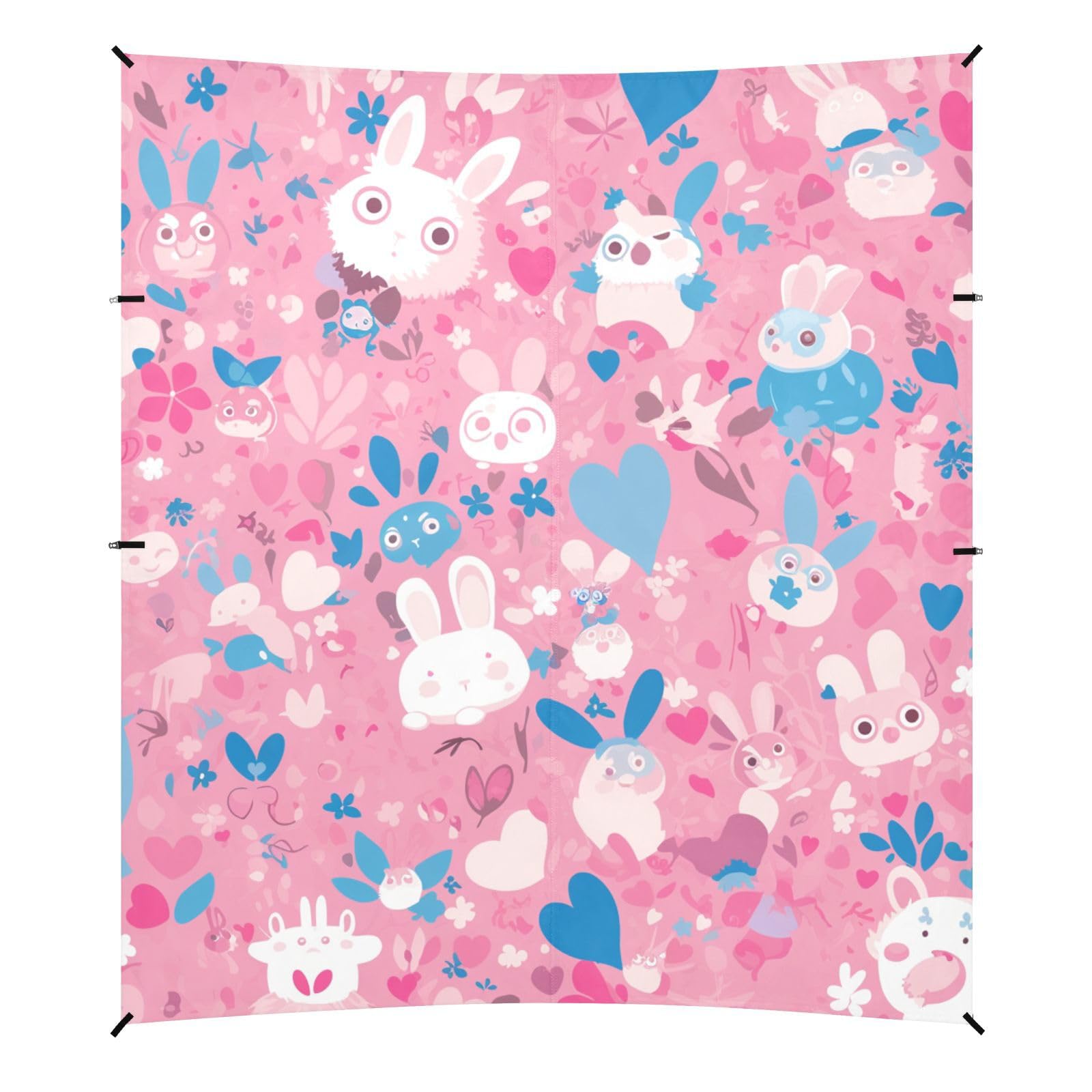 Pink Glittering Beach Tent UPF50+ Protection Waterproof Sun Shelter with Sand Shovel, Sandbags for Camping, Picnics, Backyard & Fishing