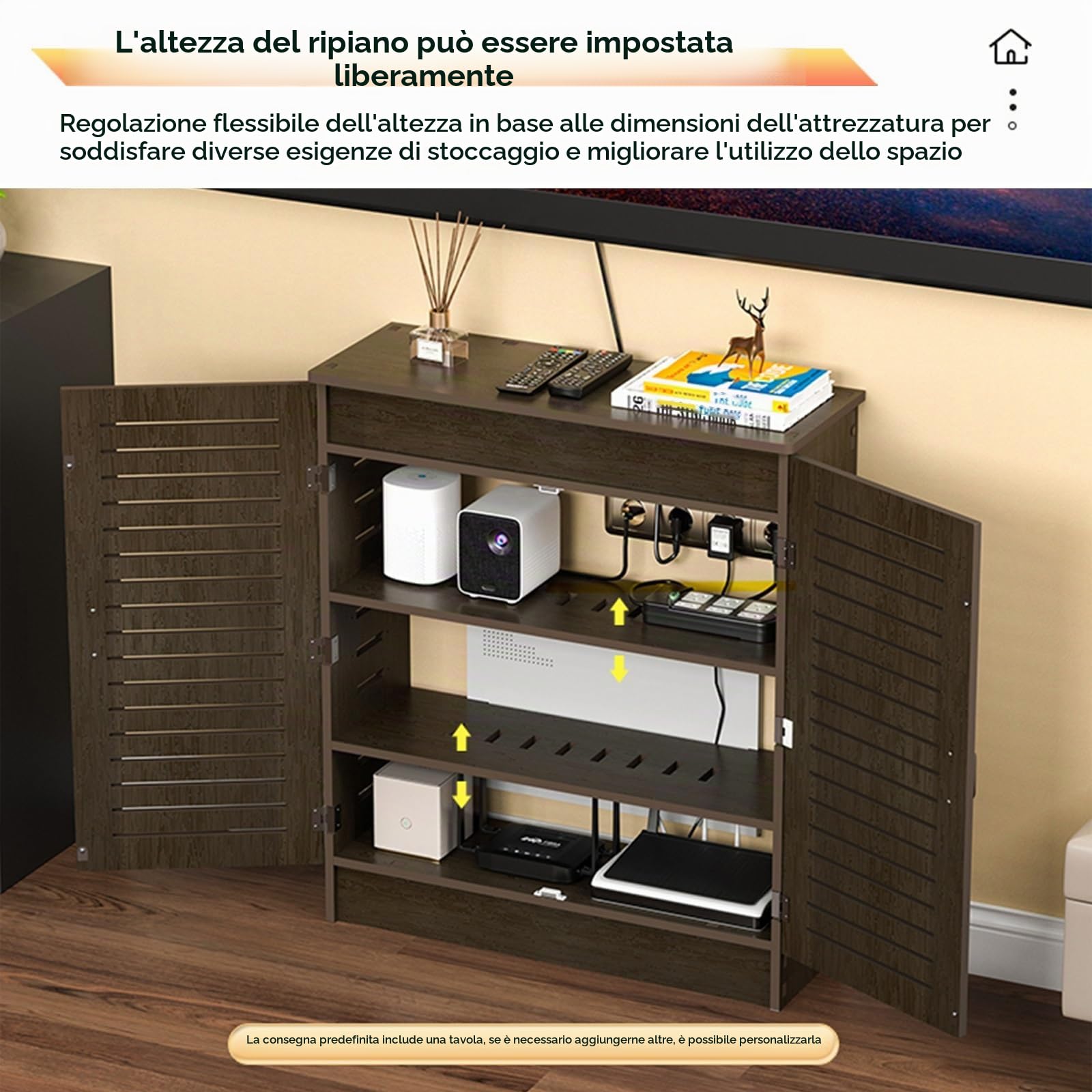 Mobiletto Portaoggetti Per Router WiFi, Modem Da Pavimento, Immagazzinaggio Nascondi Cavi,organizer Nascondere I Della Ciabatta Elettrica Soggiorno, Ufficio, Camera Letto