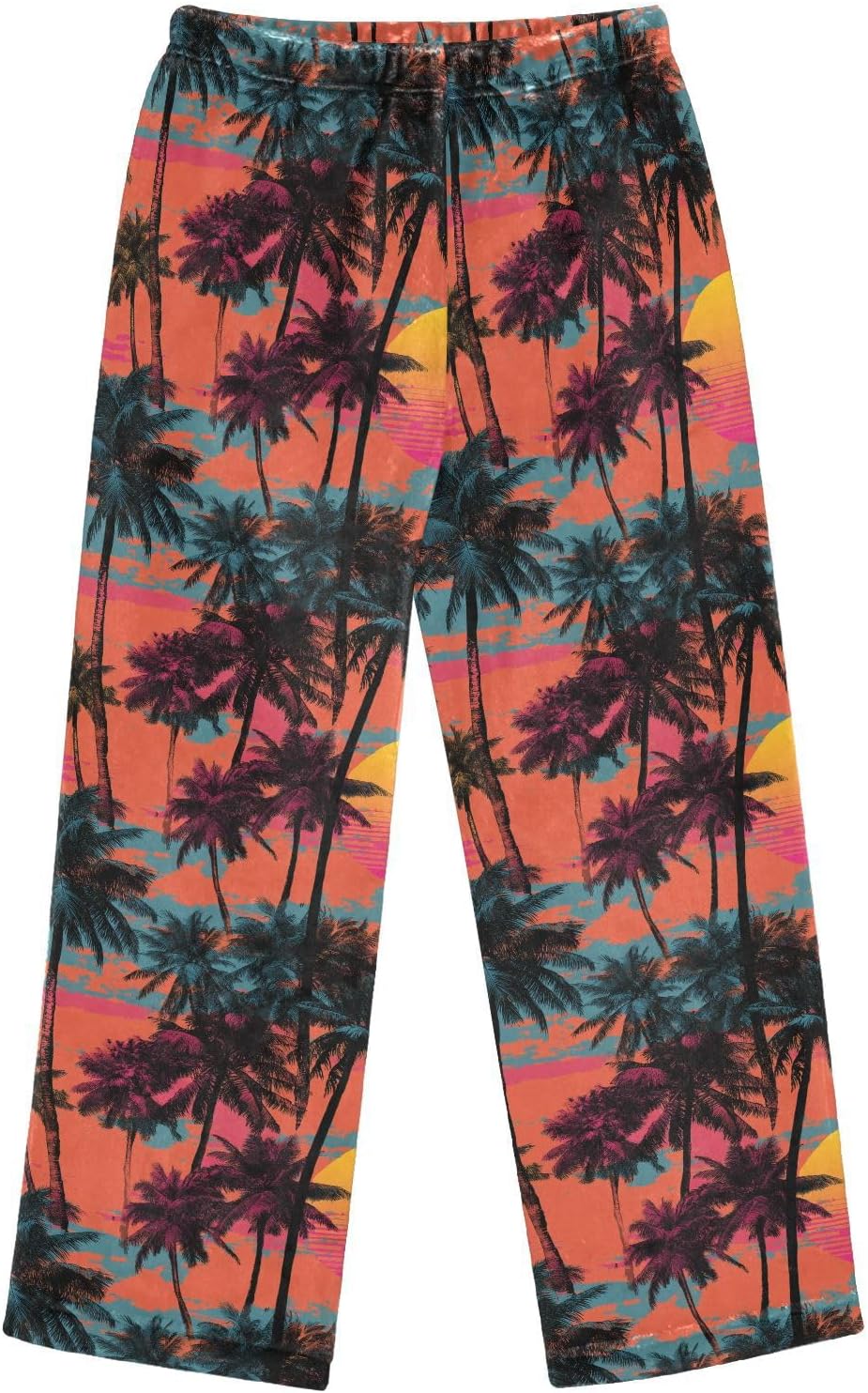 visesunny Colored Palm Trees Boys Pants for Kids Fleece Bottoms Long Jogger Pants Trousers with Pockets Size 6-14Y