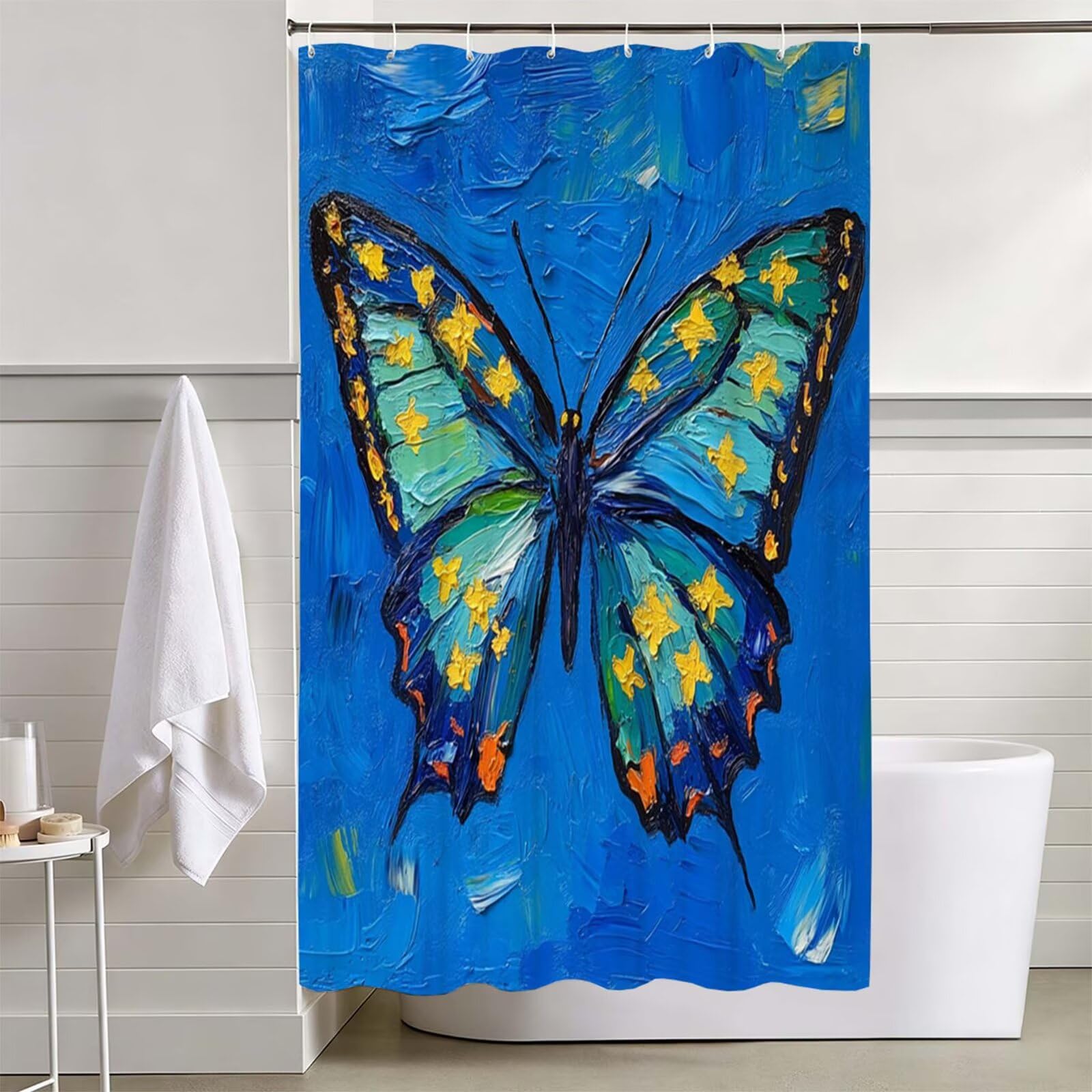 Rideau de Douche Bleu, Rideau Douche 180x240cm D-509