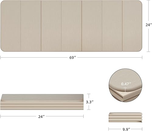 Miniatura 2 de Tapete de yoga extra grueso de 12 pulgada, equipo de pilates, 69 x 24 pulgadas, tapetes de entrenamiento sin olor para gimnasio en casa, tapetes de