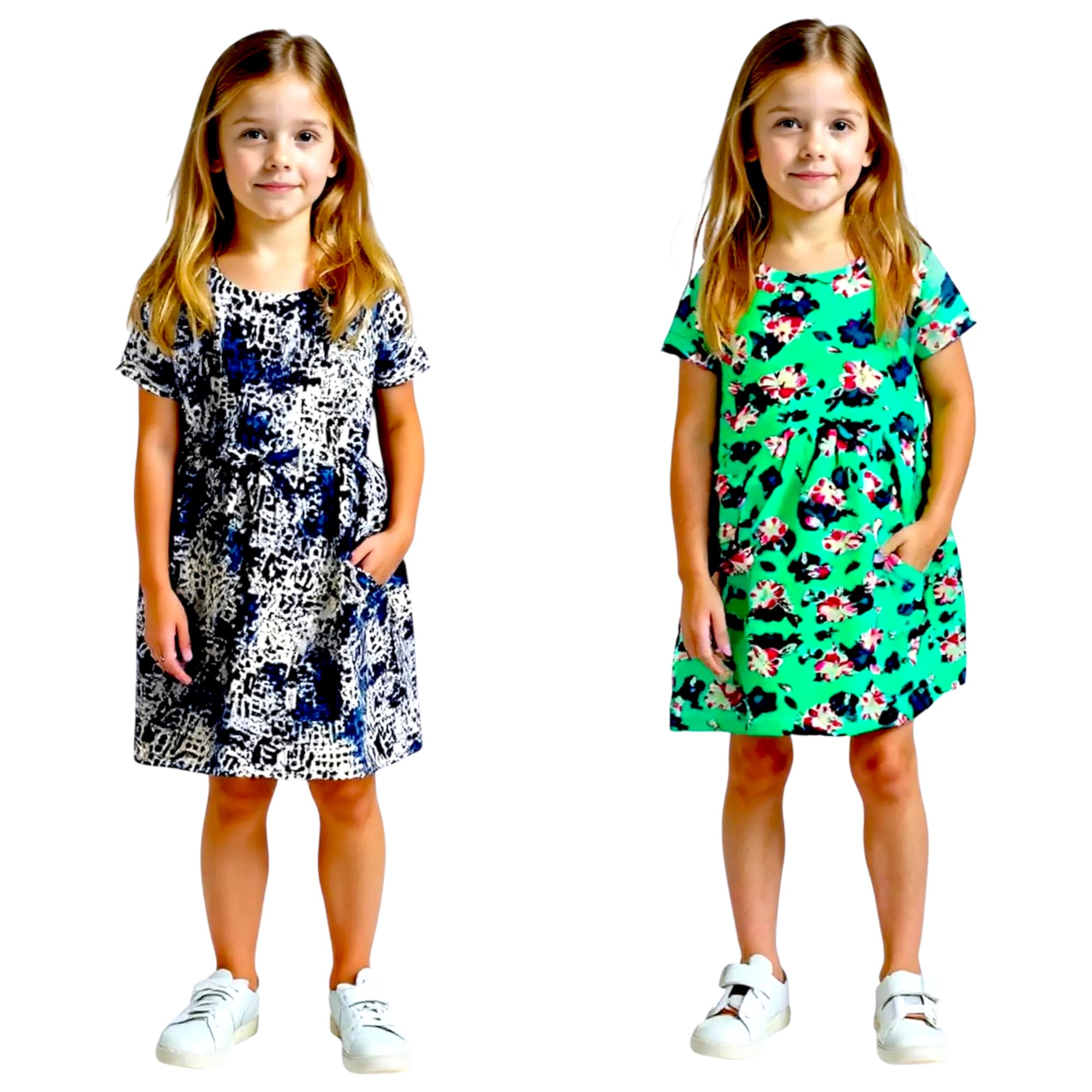 LITTLE PAPPU Girls Cotton Printed Frocks Combo Casual Girls Dress Halfsleeve Frock/Dress/Gown/Clothing (Combo Pack of 2)-image-8
