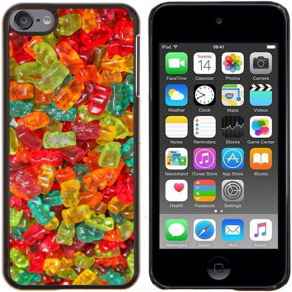 Dragon Case - FOR Apple iPod Touch 6 6th Generation - gummy bear candy sweets food colors - Design Hard Plastic Protective Case Slim Fit Cover