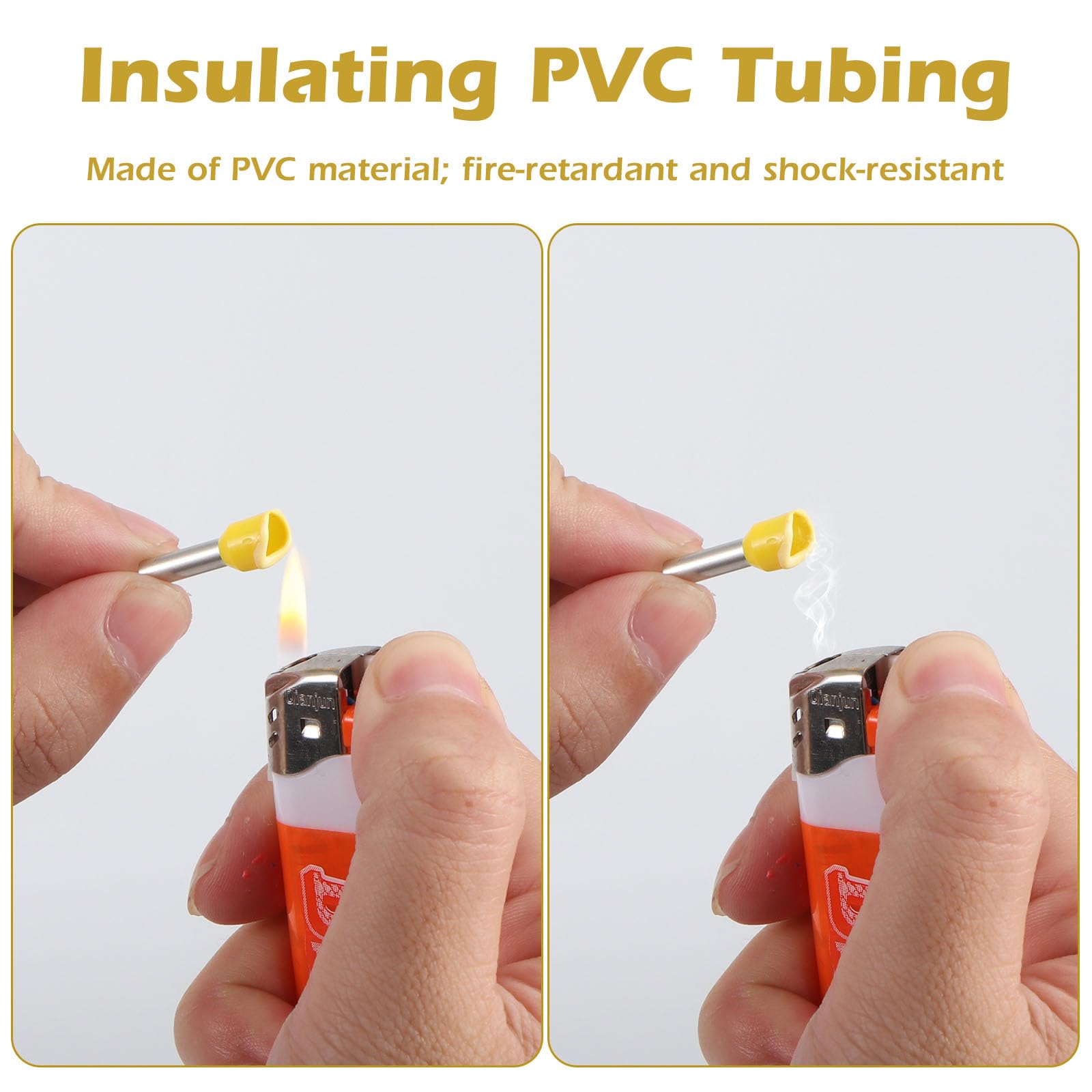 Lote de 200 Terminal del Extremo del Cable 6mm²x12mm, Juego de Férulas para Cable, Conexiones para Cables Electricos,Conector de Crimpado de Alambre Cobre para conexiones de cables （Amarillo）