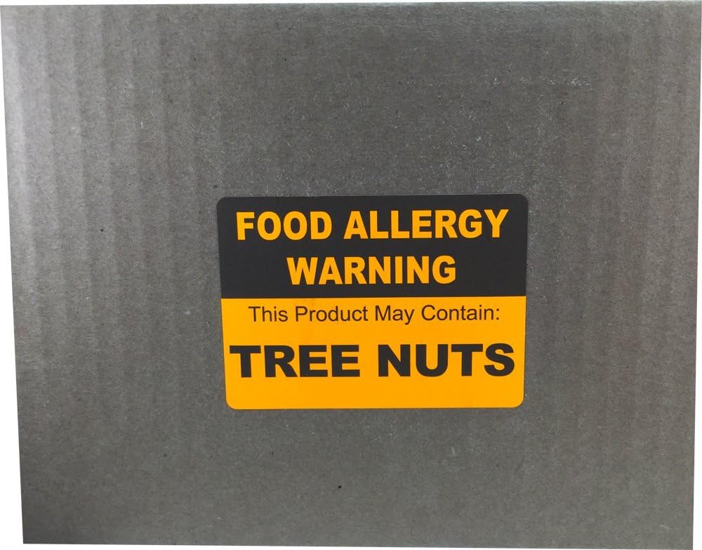 Food Allergy Warning Labels – This Product May Contain Tree Nuts, 2.5 x 3.5 Inch Rectangle Stickers, 500 Total Labels Per Roll for Food Packaging, Restaurants, Catering, and Retail – Made in the USA