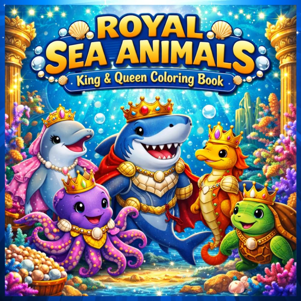 ROYAL SEA ANIMALS - King & Queen Coloring Book: A Magical Ocean Kingdom Coloring Adventure for Kids