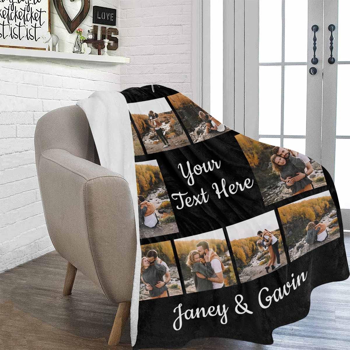 Artsadd Personalized Gift for Boyfriend Girlfriend Valentine Blanket with Photos-Custom Throw Blanket fo Wife Husband-Funny Valentines Day Gifts Birthday Gifts-50 x60 Inch