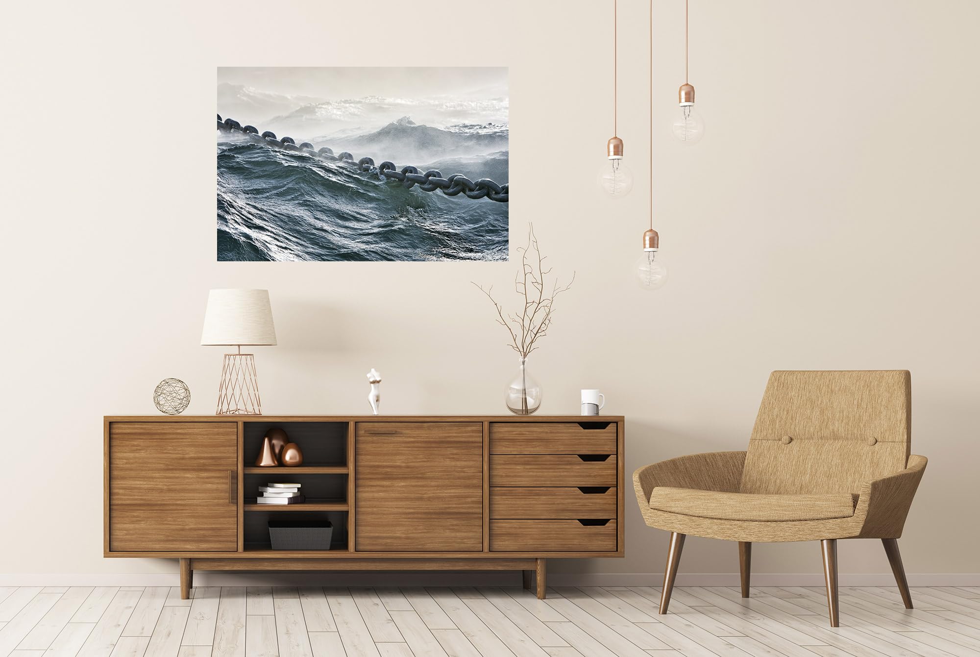 islandburner Póster Premium Dramático Tormenta Marina Cadena Mural Salón Para Aventureros - Gran Formato