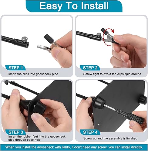 Miniatura 5 de PATIKIL Mano de ayuda magnética, 1 juego de manos de ayuda de soldadura, lámpara de aumento LED 3X con soporte magnético para placa de circuito PCB