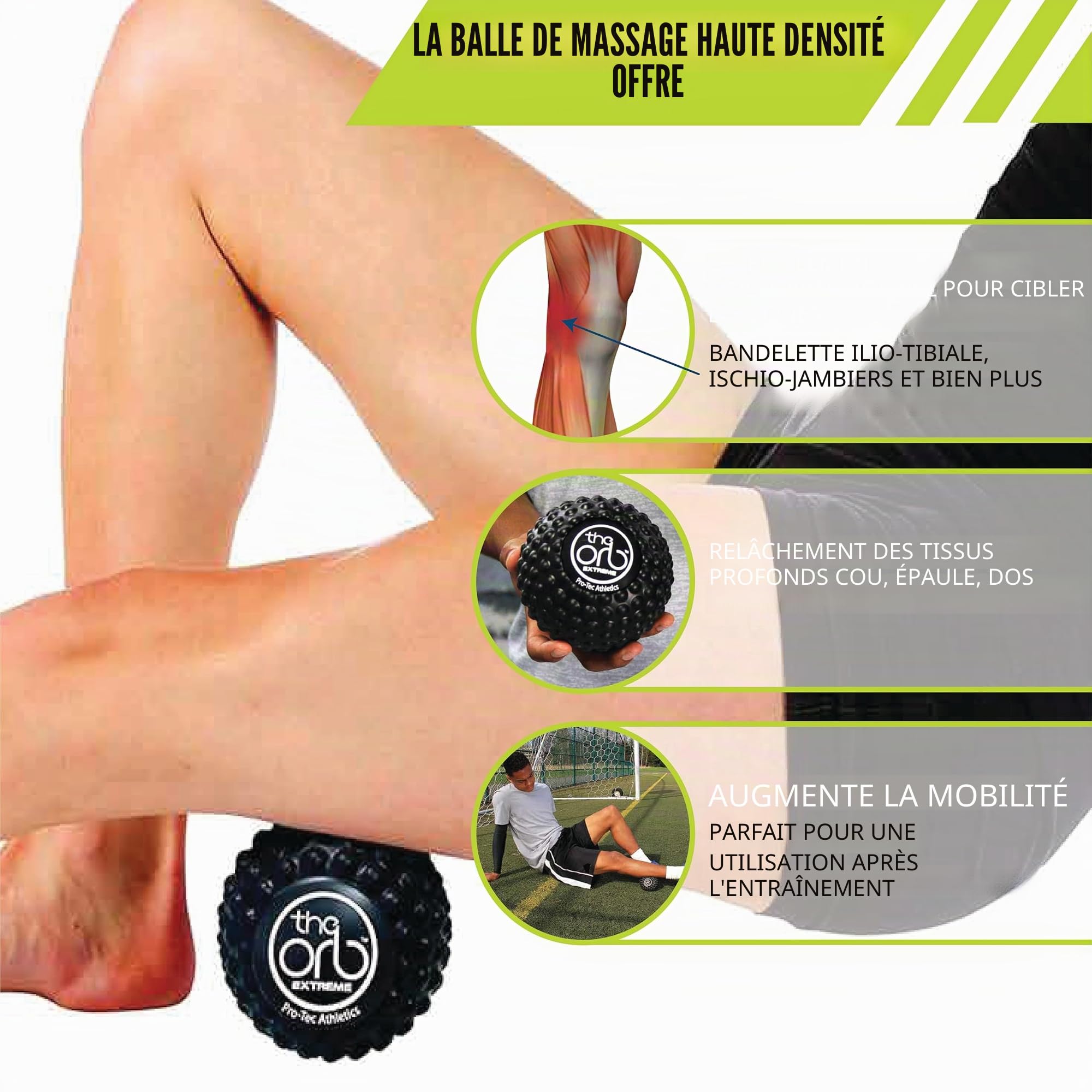 Pro-Tec Athletics The ORB Extreme Balle de massage des tissus profonds Noir 12 cm