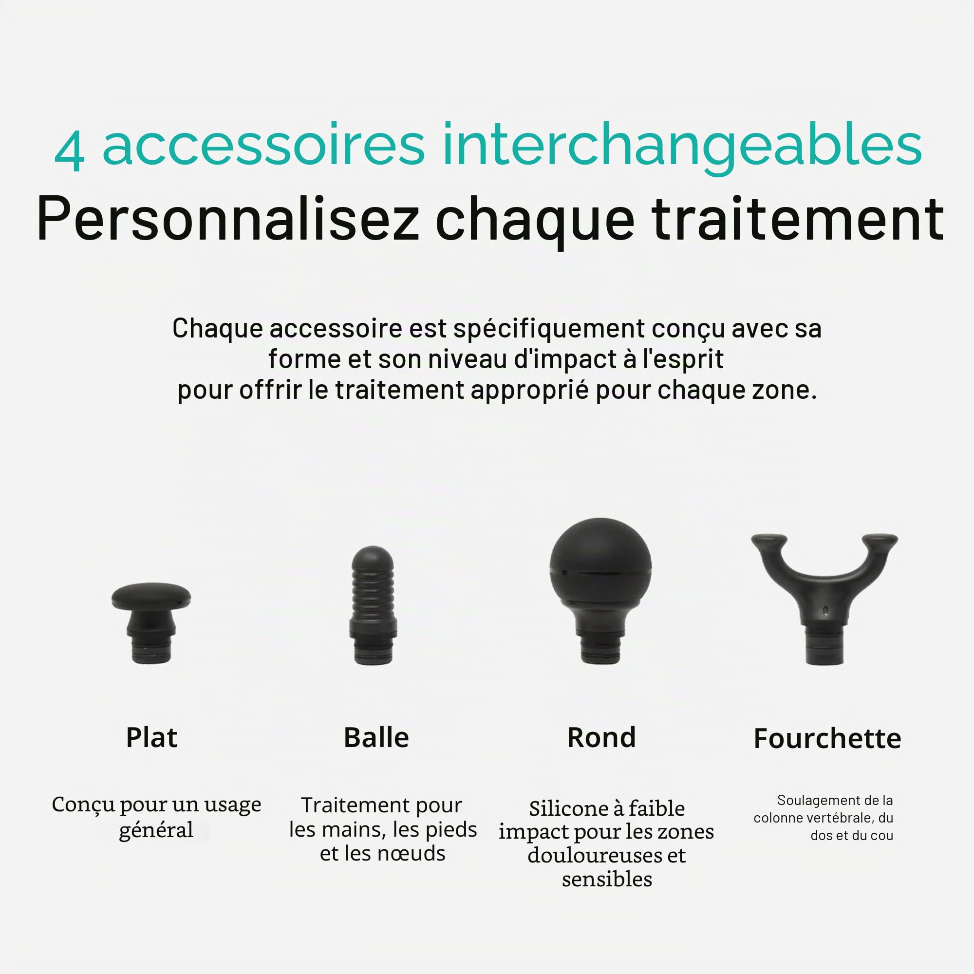Ekrin Athletics Bantam Mini pistolet de massage à percussion fin et léger pour les muscles endoloris et la récupération, longue durée de vie de la batterie, 3 vitesses et 4 accessoires, bougez mieux
