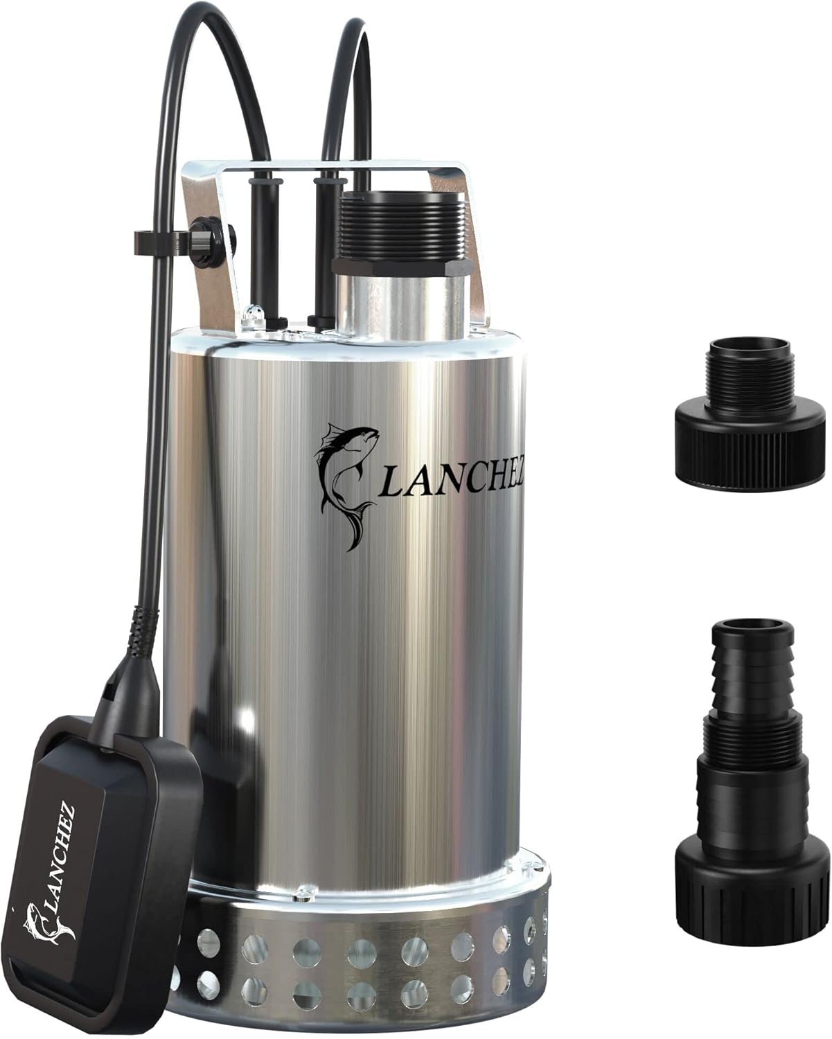 Lanchez 1/2HP 2610GPH Stainless Steel Water Sump Pump, Submersible