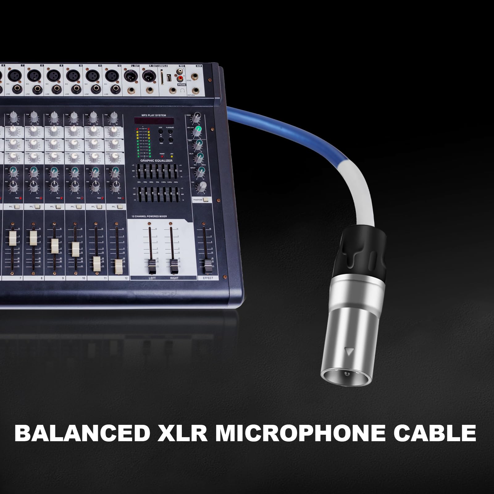 Devinal [20 AWG Silver-Plated OFC 1/4 inch to XLR Cable Hi-Fi Grade Balanced 6.35mm Quarter-inch TRS to XLR Male Interconnect Cord for Speakers Mixer - Image 4