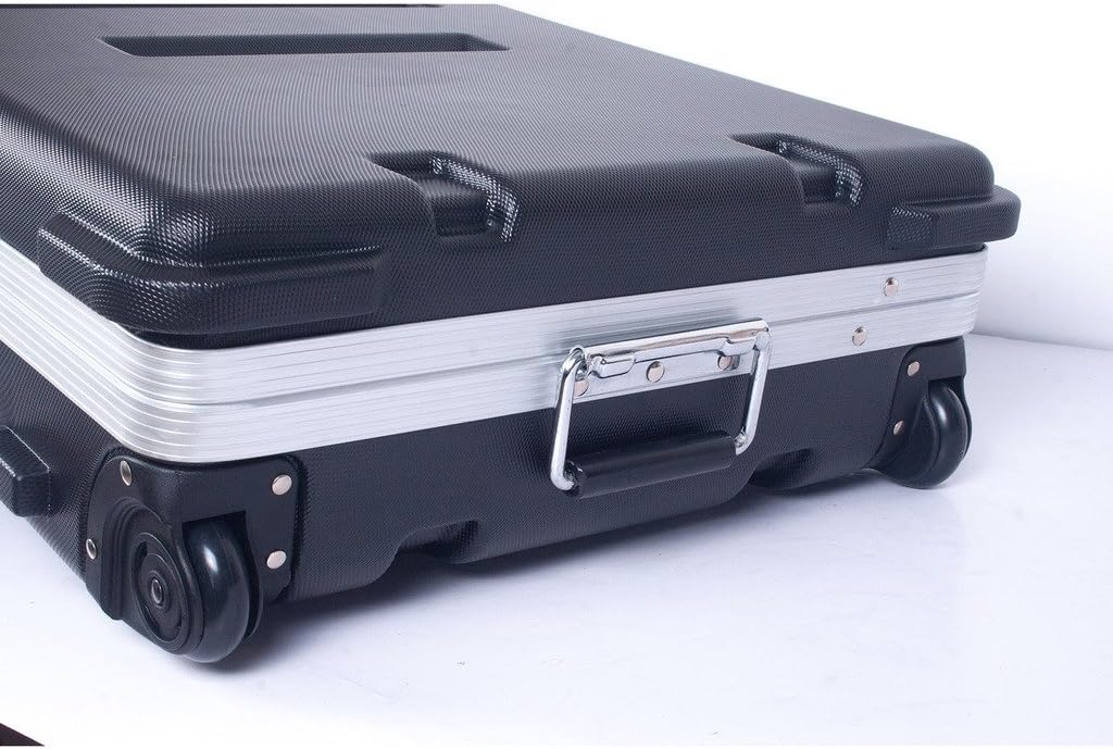 Crossrock CRA861KBK 61 Keys Keyboard Hardshell Case, Custom Inside, with Wheels, Black
