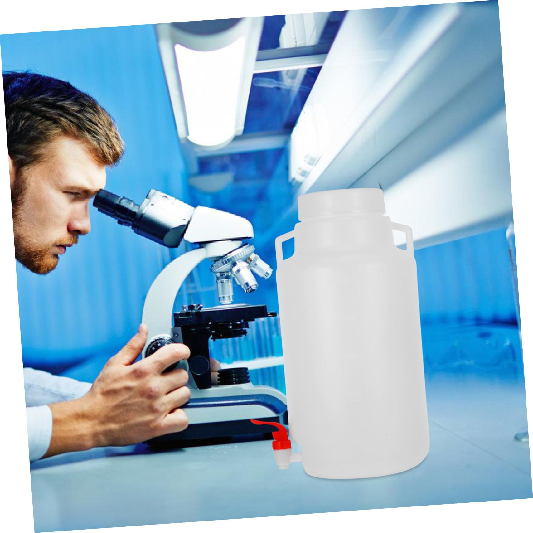Amosfun Labor Dosierflasche aus Kunststoff 5 L mit Auslaufsicherem Flaschendeckel und Tragbarem Design für Laborgebrauch von Fachleuten