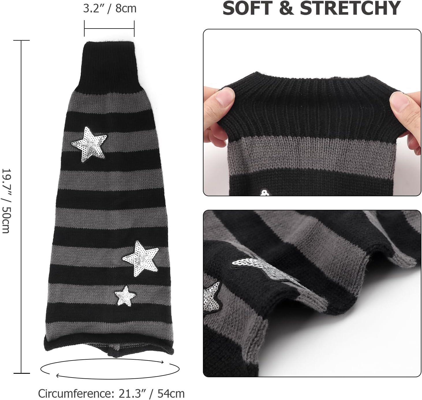 Y2K Knit Leg Warmers for Women Kawaii Leg Warmers Harajuku Long Leg Socks Cover Goth Lolita Winter Accessories - Image 2