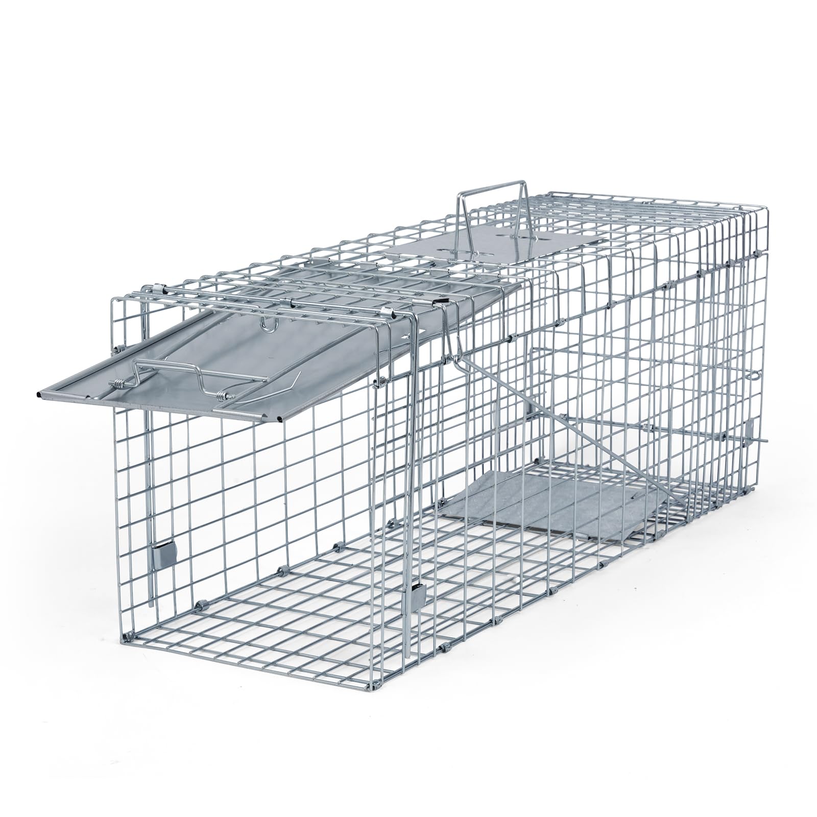 Humane Way Folding 32 Inch Live Humane Animal Trap - Safe Traps for All Animals - Raccoons, Cats, Groundhogs, Opossums - 32" L x 10.2" W x 12.2" H
