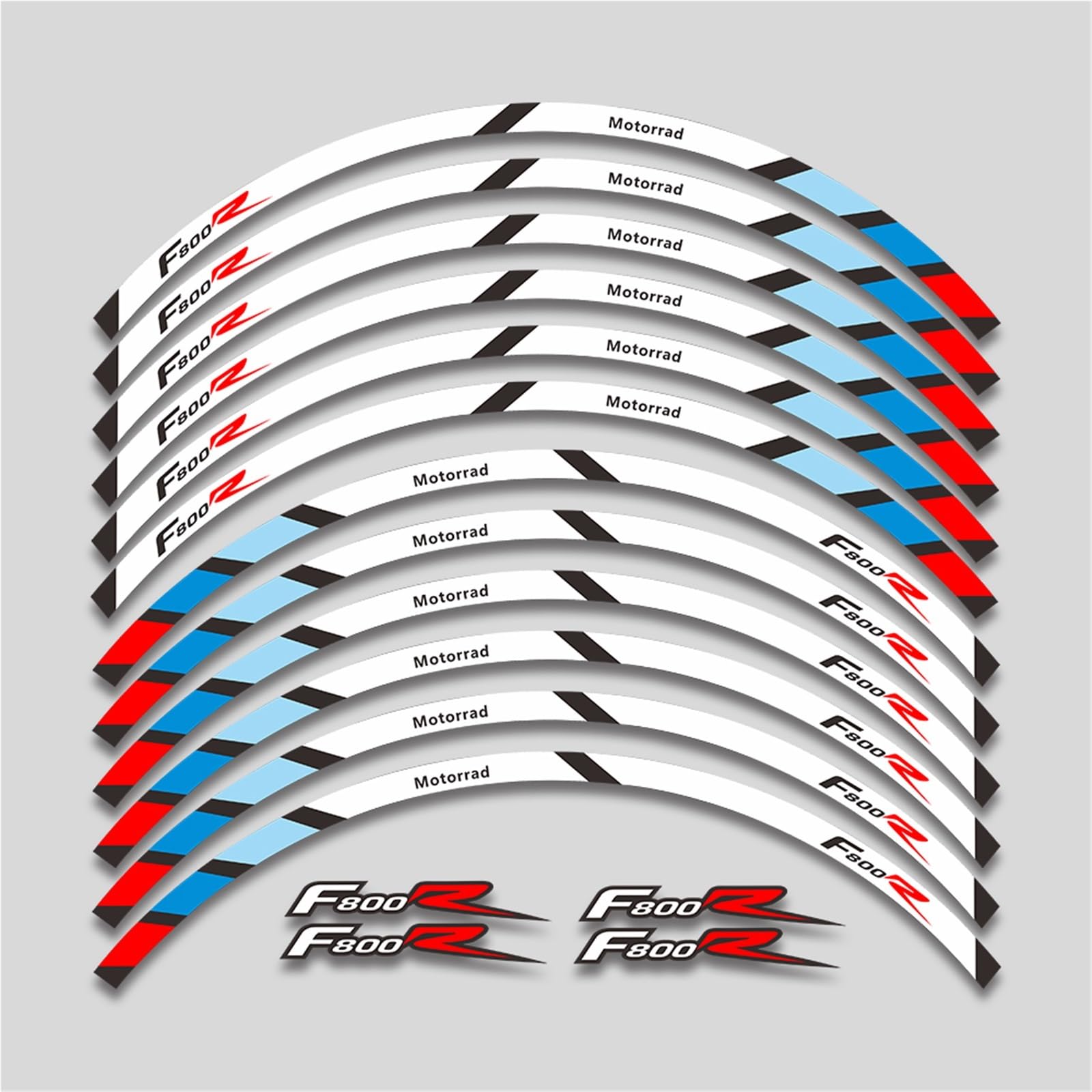 FGLFPXI Motorcycle Wheel Decals Waterproof Reflective Stickers Rim Stripes for F800R F 800R F800