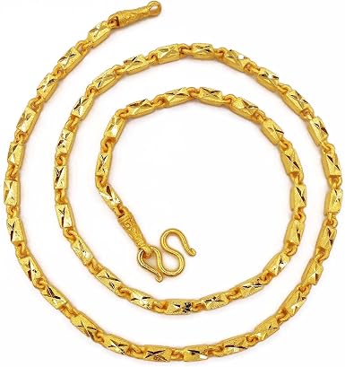 Thai gold X Bar Link Chain Amulet 22K 