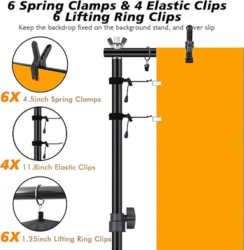 Miniatura 3 de Soporte de telón de fondo, estudio de video fotográfico de 8.5 x 10 pies, soporte ajustable portátil resistente para sesión de fotos, fiestas,