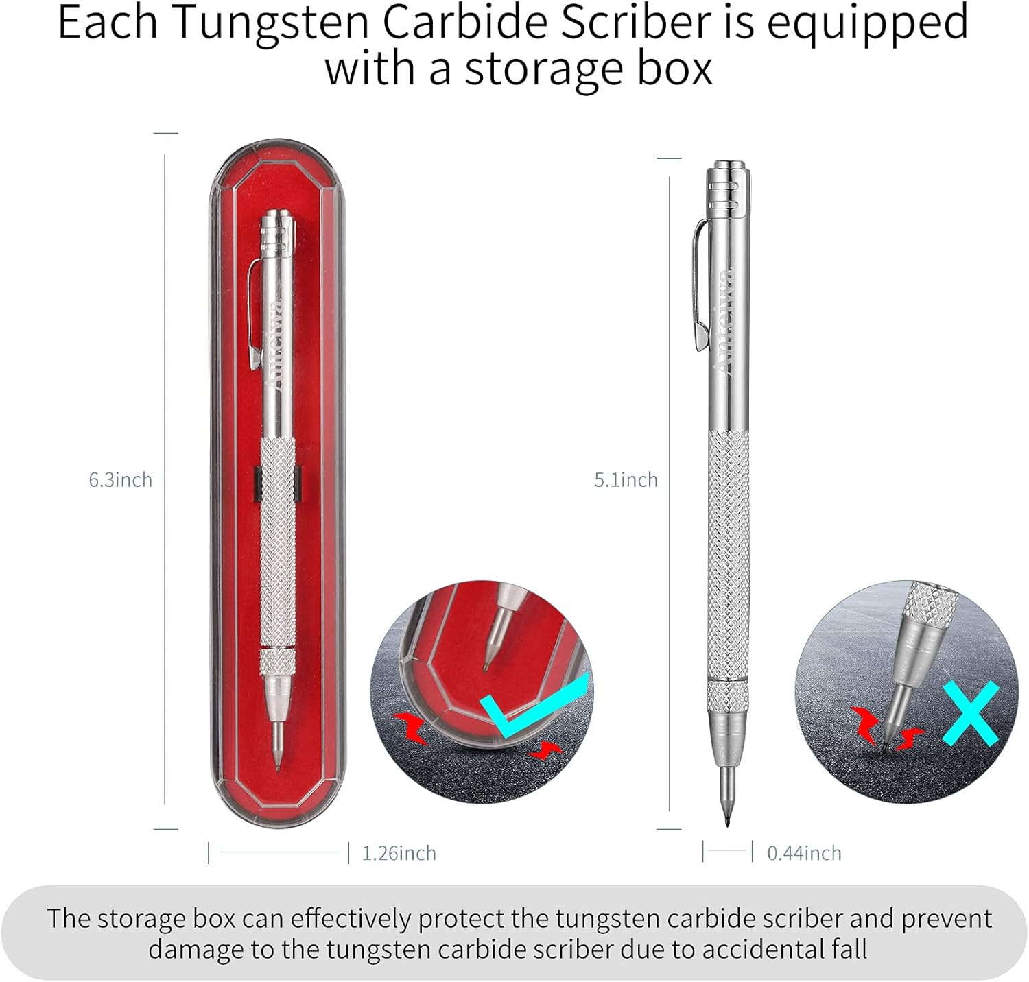 Scribe Tool Anteiwa Tungsten Carbide Scriber Marking Tools Engraving Pen with Case 3 Pack Aluminium Etching Machinist Pen with Magnet and Clip for Glass/Ceramics/Metal Extra 3 Replacement Marking Tip : Tools & Home Improvement
