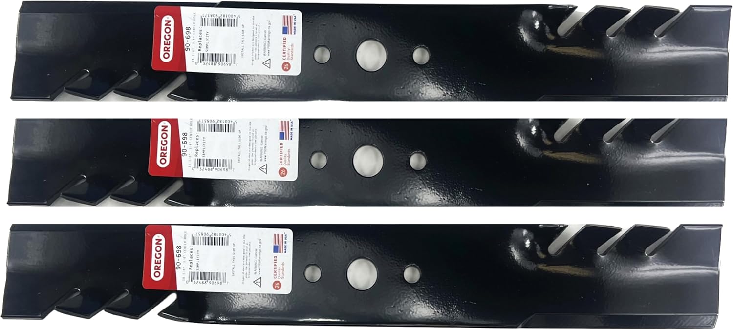 3pk 90-698 Gator G3 Lawn Mower Blade Compatible with Snapper, Simplicity 1708229, 1708229A, 1716697, 1716697A