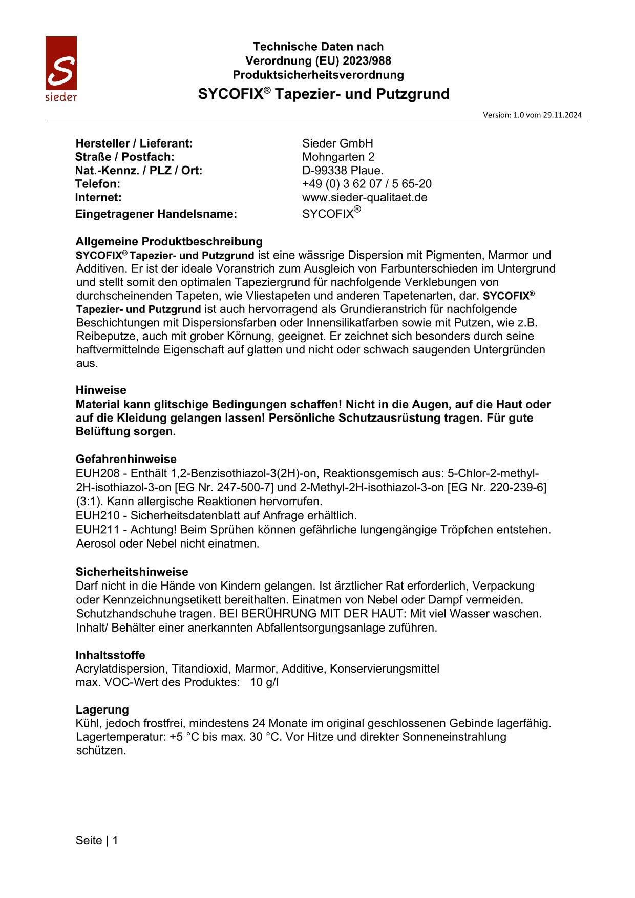 Tapezier- u. Putzgrund weiß LF 5 l,Tapetengrund,pigmentierte lösemittelfreie Grundierung vor Tapezier-, Putz- und Anstricharbeiten, sperrt nicht ab, verfestigend, reguliert Saugfähigkeit,innen