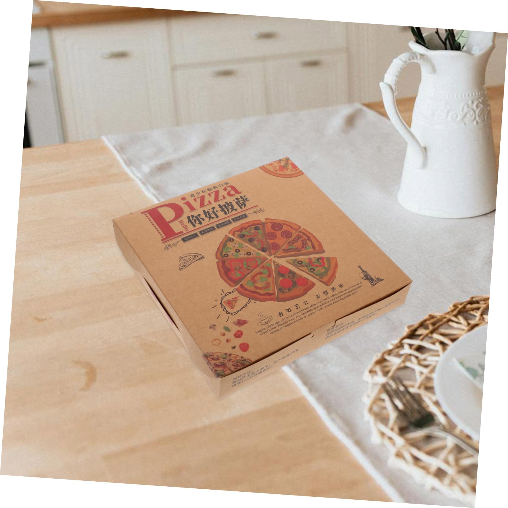 IMIKEYA Cajas de Pizza de Papel Embalaje Resistente Cierre Seguro para Llevar 20 Uso Comercial, para Pizzas y Bollería