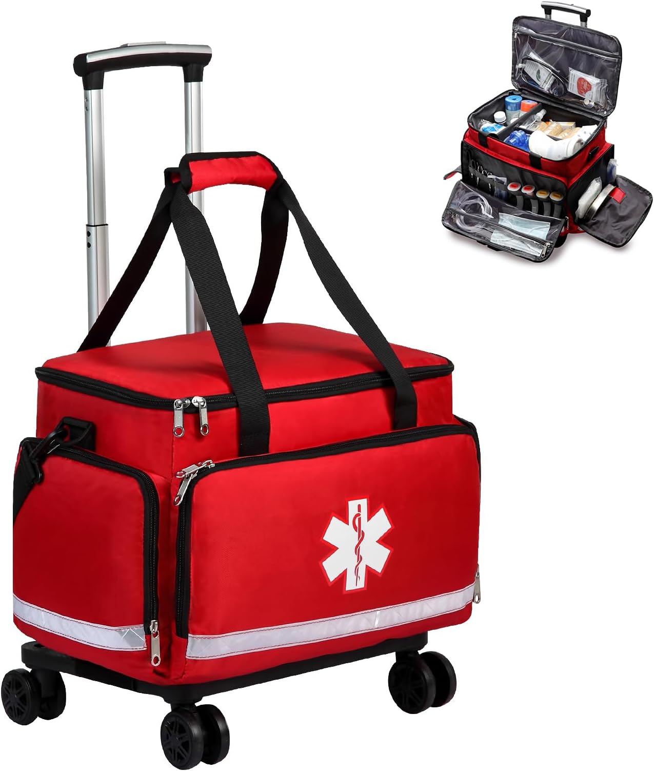 Medical Bag Rolling Roller Bag Trolley Duffel Nurses Emt