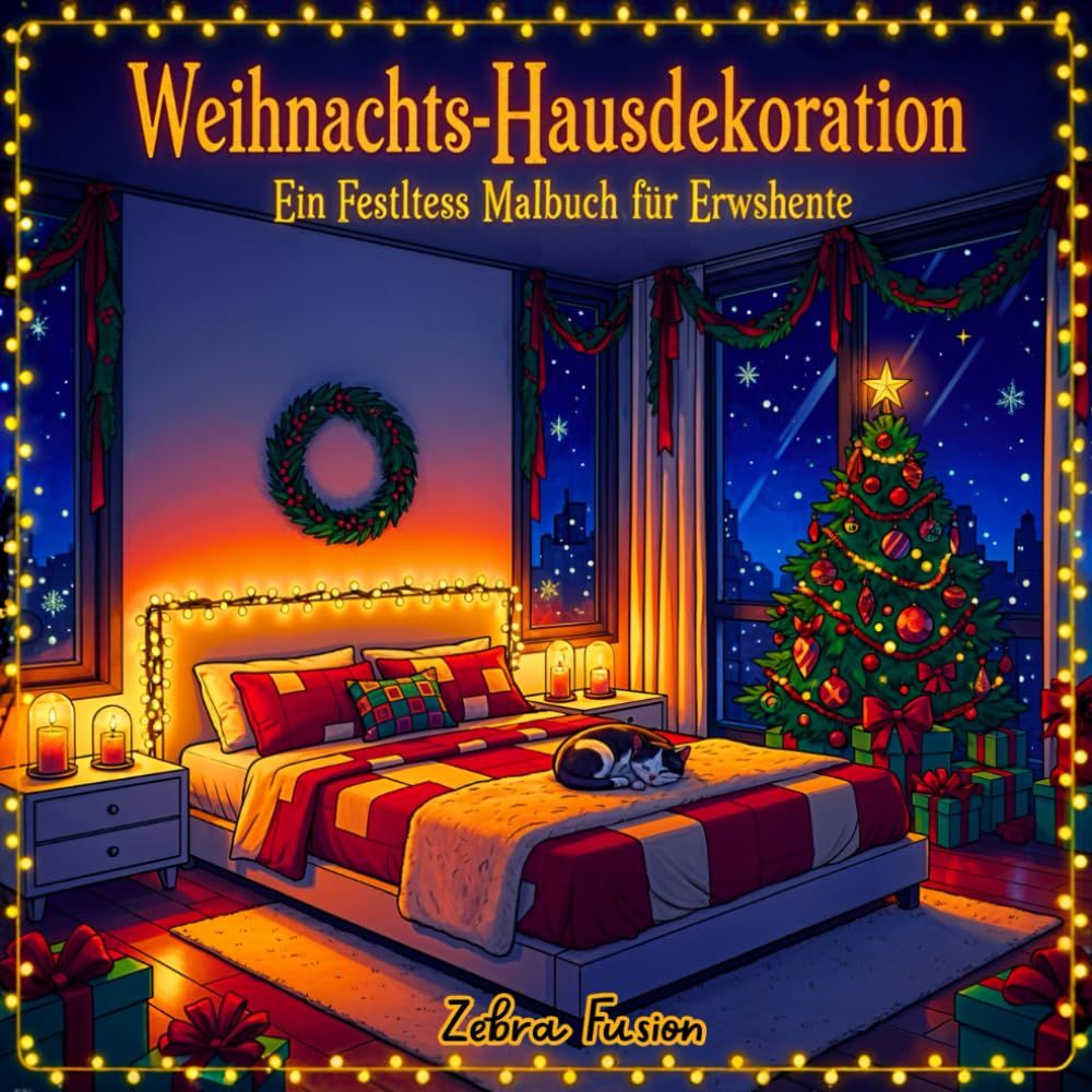 Weihnachts-Hausdekoration: Ein Festliches Malbuch für Erwachsene