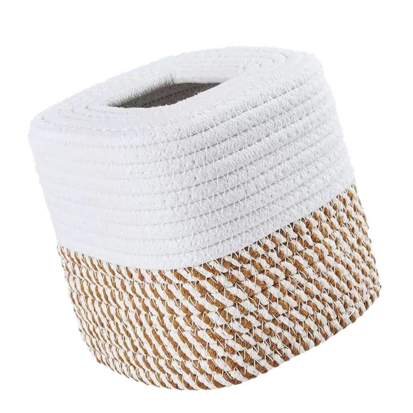 Shntig Natural Cotton Rope Handwoven Tissue Box Cover Square Storage Holder for Home Decoration Living Room Tissue Holder