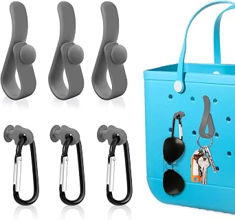 Oudizz 6Pcs Inserts Hooks Accessories for Bogg Bag, Carabiner Keychain for Beach Bags, Key Holder for Small & Large Bogg Bags