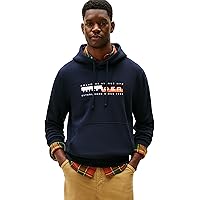 Tommy Hilfiger Uomo Felpa Colour Block Graphic con Logo, Blu (Desert Sky)